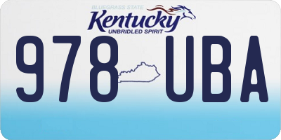 KY license plate 978UBA