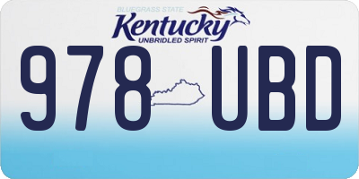 KY license plate 978UBD