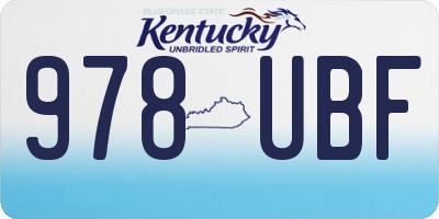 KY license plate 978UBF