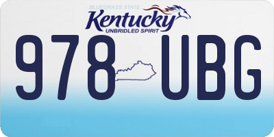 KY license plate 978UBG