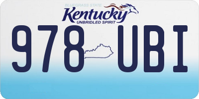 KY license plate 978UBI