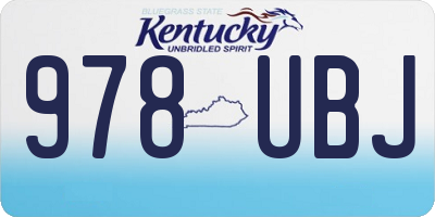 KY license plate 978UBJ