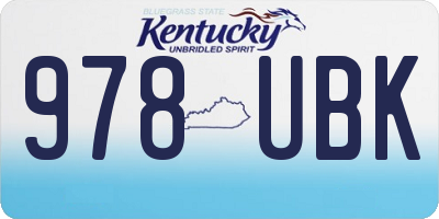 KY license plate 978UBK