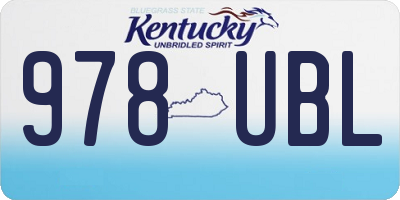 KY license plate 978UBL