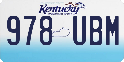KY license plate 978UBM