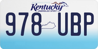 KY license plate 978UBP