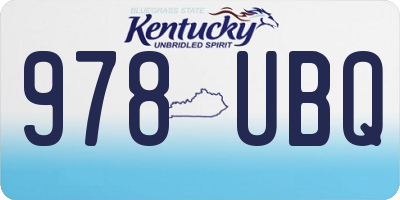 KY license plate 978UBQ