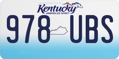 KY license plate 978UBS