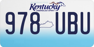 KY license plate 978UBU