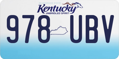 KY license plate 978UBV
