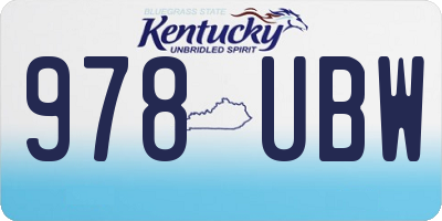 KY license plate 978UBW