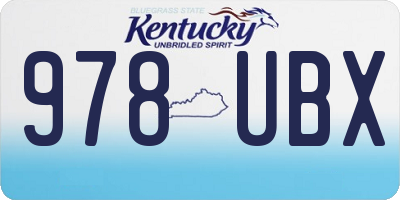 KY license plate 978UBX