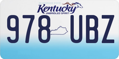 KY license plate 978UBZ
