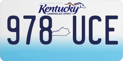 KY license plate 978UCE