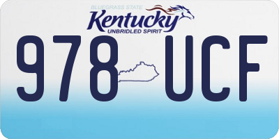 KY license plate 978UCF