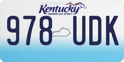 KY license plate 978UDK