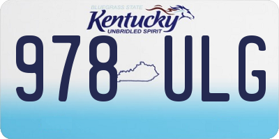 KY license plate 978ULG