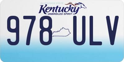 KY license plate 978ULV