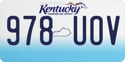 KY license plate 978UOV