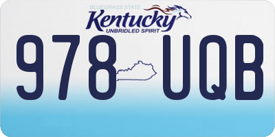 KY license plate 978UQB