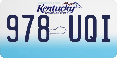 KY license plate 978UQI