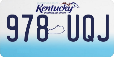 KY license plate 978UQJ