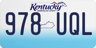 KY license plate 978UQL