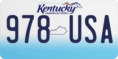 KY license plate 978USA