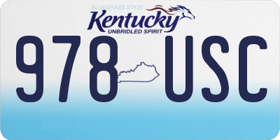 KY license plate 978USC