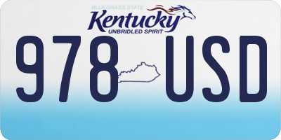 KY license plate 978USD