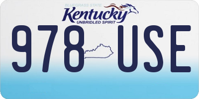 KY license plate 978USE