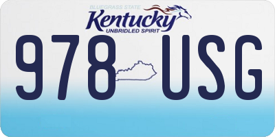 KY license plate 978USG