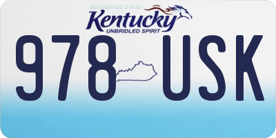 KY license plate 978USK