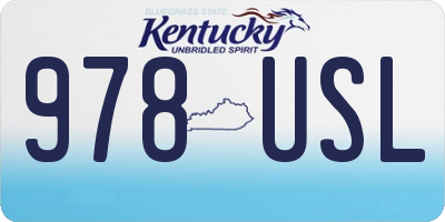 KY license plate 978USL