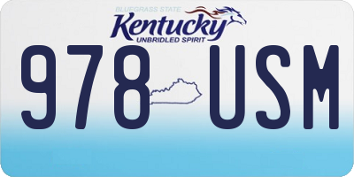KY license plate 978USM