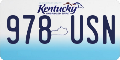 KY license plate 978USN