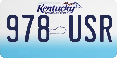KY license plate 978USR