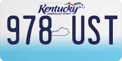 KY license plate 978UST