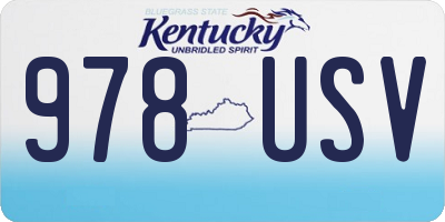 KY license plate 978USV