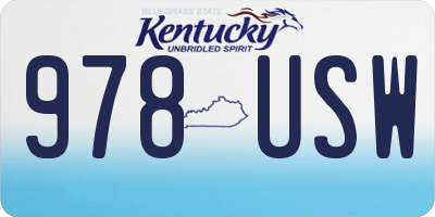 KY license plate 978USW