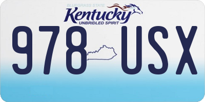 KY license plate 978USX