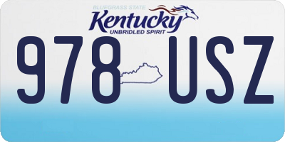 KY license plate 978USZ