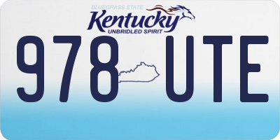 KY license plate 978UTE