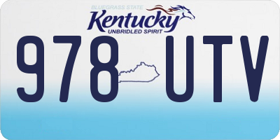 KY license plate 978UTV