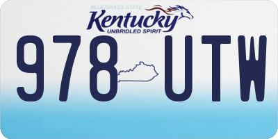 KY license plate 978UTW