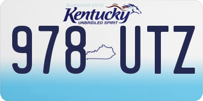 KY license plate 978UTZ