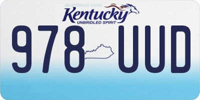 KY license plate 978UUD