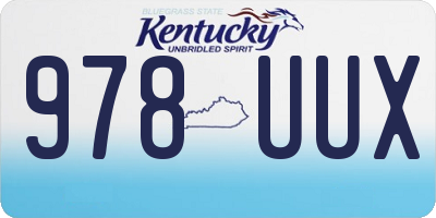 KY license plate 978UUX