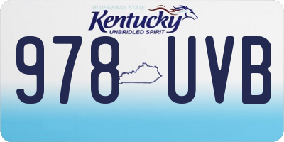 KY license plate 978UVB