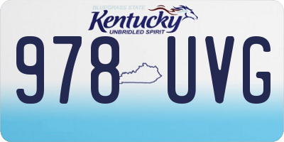 KY license plate 978UVG